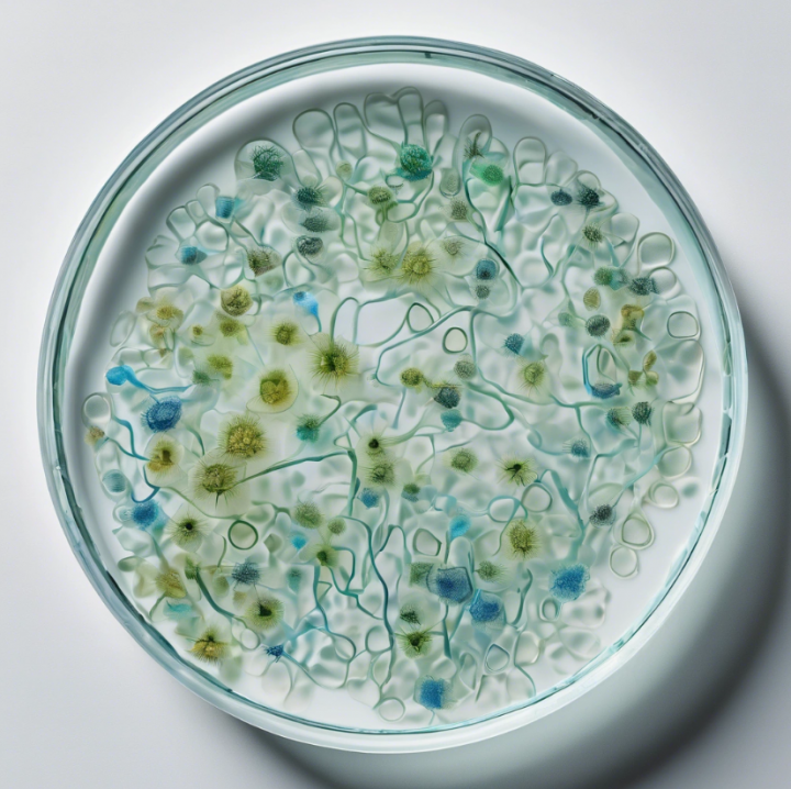 Cultivo microbiológico representando la diversidad de bacterias de la flora intestinal
