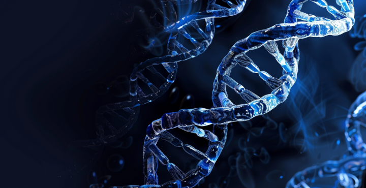 Representación del ADN humano utilizada en la investigación genética de la apolipoproteína E.
