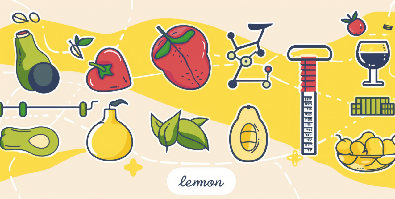 Ilustración con iconos de alimentación, ejercicio y balanza que representa los tipos de metabolismo.