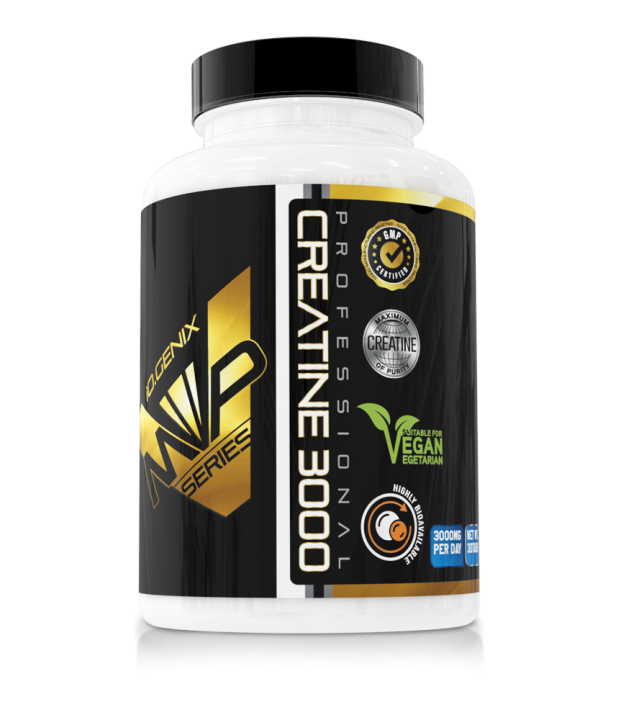 Bote de CREATINE 3000 de iO.GENIX, creatina monohidrato en comprimidos, en formato de 30 tabletas.
