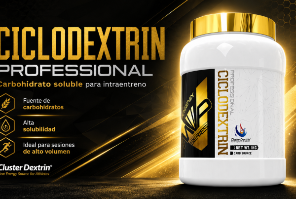 Banner promocional de Ciclodextrin Professional de iO.GENIX, carbohidrato soluble para estrategias de intraentreno y sesiones de alto volumen.