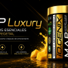 Banner de MAP Luxury de iO.GENIX con el producto en primer plano y un diseño visual centrado en aminoácidos esenciales de origen vegetal para usar alrededor del entrenamiento.