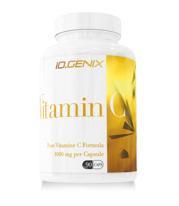 Complemento de vitamina C de iO.GENIX para preparar la piel para el sol y apoyar la protección celular frente al daño oxidativo