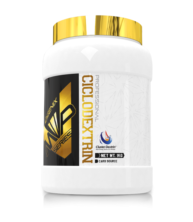 Bote de Ciclodextrina de iO.GENIX en formato neutro, carbohidrato soluble en polvo para estrategias de intraentreno.
