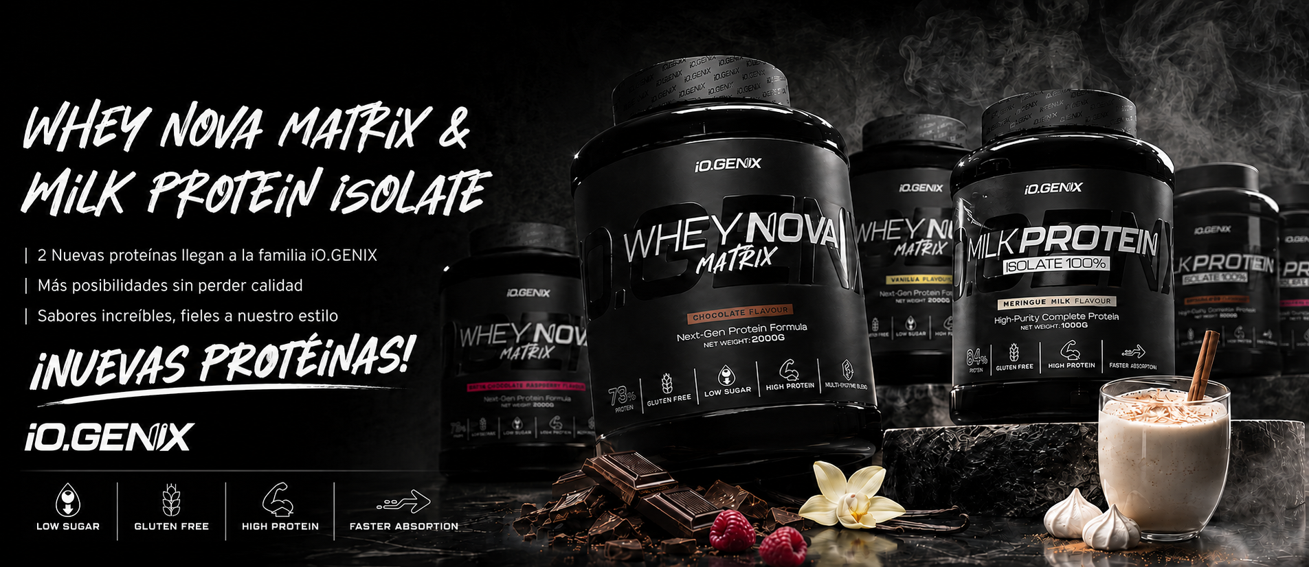 Dos nuevas proteínas. Whey Nova Matrix y Milk protein isolate 100%
